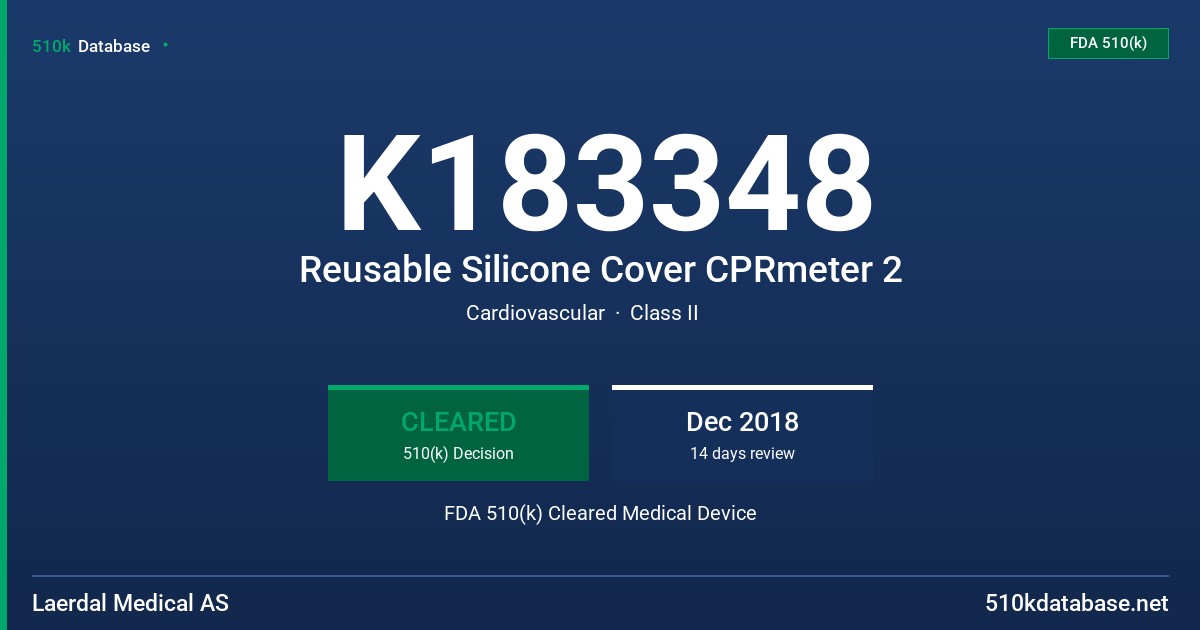 K183348 Reusable Silicone Cover CPRmeter 2 FDA 510(k) Cleared Medical Device