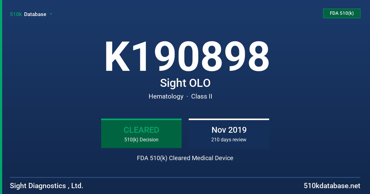 K190898 Sight OLO FDA 510(k) Cleared Medical Device