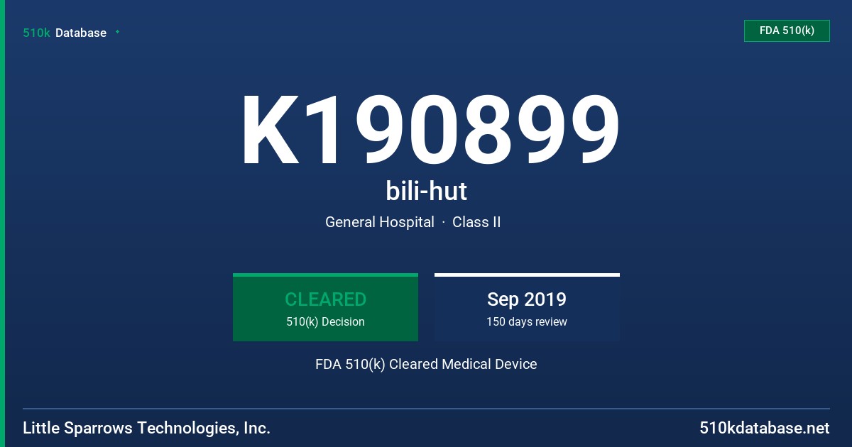 K190899 bili-hut FDA 510(k) Cleared Medical Device