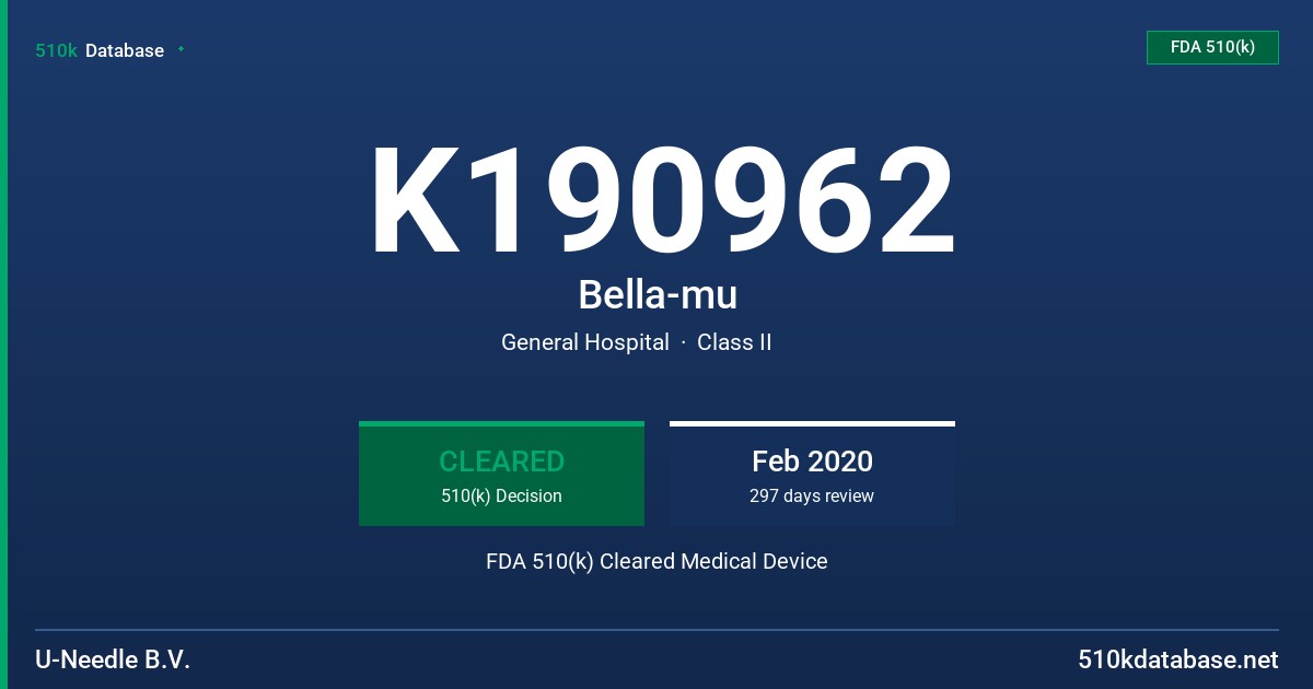 K190962 Bella-mu FDA 510(k) Cleared Medical Device