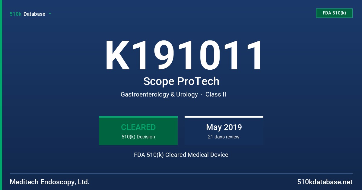 K191011 Scope ProTech FDA 510(k) Cleared Medical Device