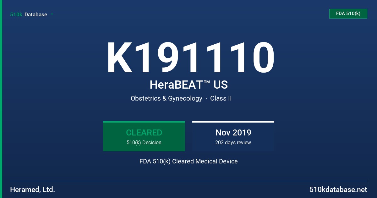 K191110 HeraBEAT™ US FDA 510(k) Cleared Medical Device