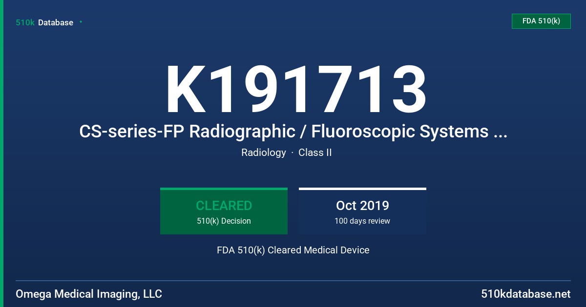 K191713 CS-series-FP Radiographic / Fluoroscopic Systems with Optional CA-100S / FluoroShield™ (ROI Assembly) FDA 510(k) Cleared Medical Device