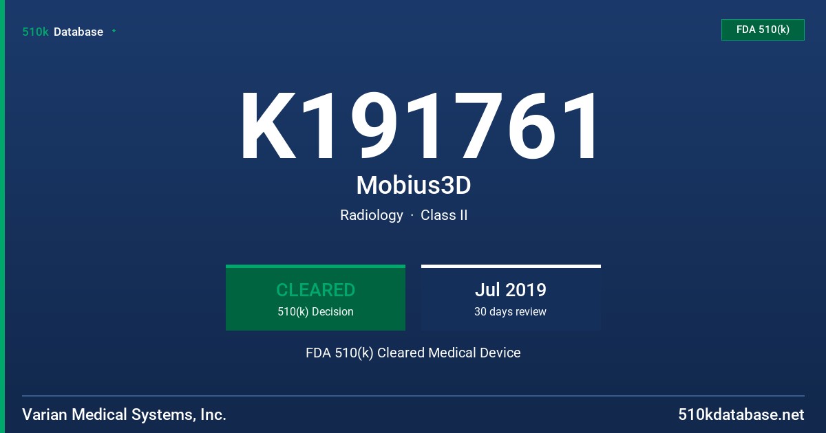 K191761 Mobius3D FDA 510(k) Cleared Medical Device
