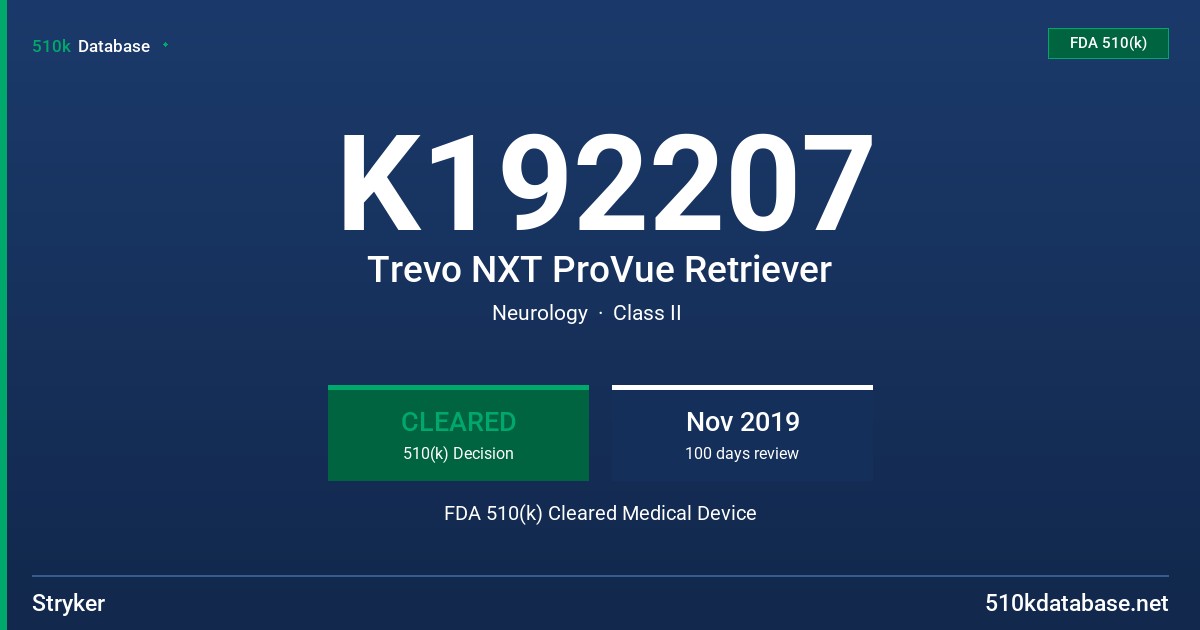 K192207 Trevo NXT ProVue Retriever FDA 510(k) Cleared Medical Device