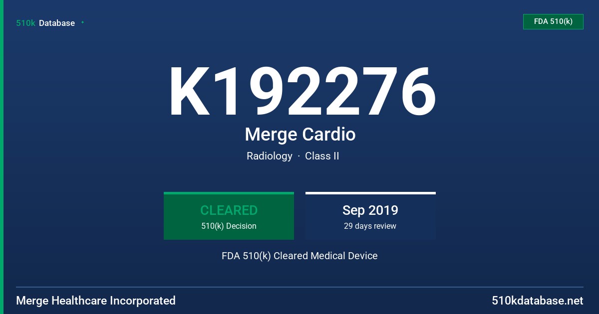K192276 Merge Cardio FDA 510(k) Cleared Medical Device