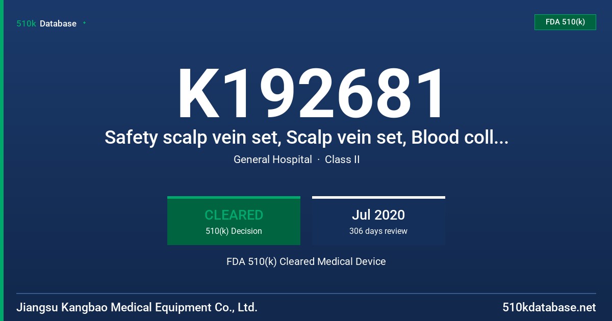 K192681 Safety scalp vein set, Scalp vein set, Blood collection needle (Scalp vein set type), Blood collection needle (Needle holder type), Safety blood collection needle (Scalp vein set type), Safety blood collection needle (Needle holder type) FDA 510(k) Cleared Medical Device
