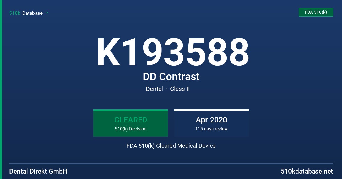 K193588 DD Contrast FDA 510(k) Cleared Medical Device