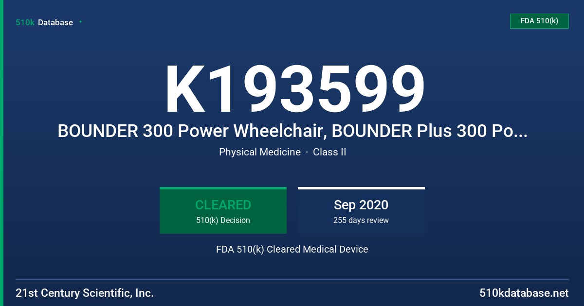 K193599 BOUNDER 300 Power Wheelchair, BOUNDER Plus 300 Power Wheelchair, BOUNDER 450 Power Wheelchair, BIG BOUNDER 600 Power Wheelchair, BIG BOUNDER 1000 Power Wheelchair FDA 510(k) Cleared Medical Device