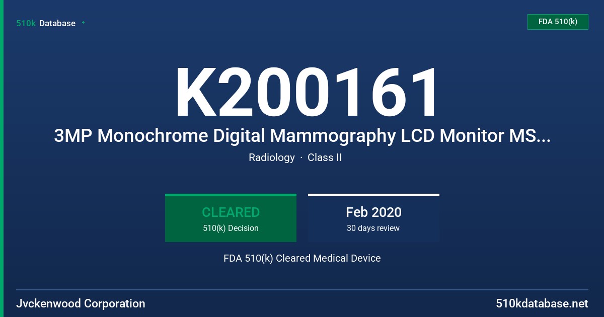 K200161 3MP Monochrome Digital Mammography LCD Monitor MS-S300 FDA 510(k) Cleared Medical Device
