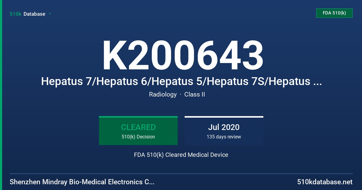 K200643 Hepatus 7/Hepatus 6/Hepatus 5/Hepatus 7S/Hepatus 6S/Hepatus 5S/Hepatus 7T/Hepatus 6T/Hepatus 5T/Fibrous 7/Fibrous FDA 510(k) Cleared Medical Device