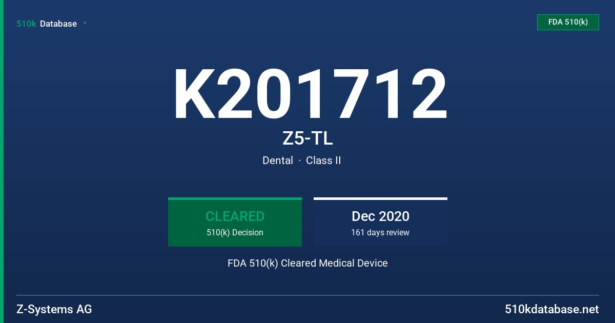 K201712 Z5-TL FDA 510(k) Cleared Medical Device