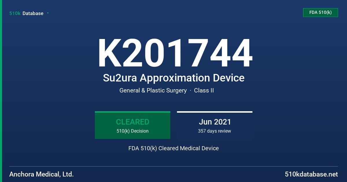 K201744 Su2ura Approximation Device FDA 510(k) Cleared Medical Device