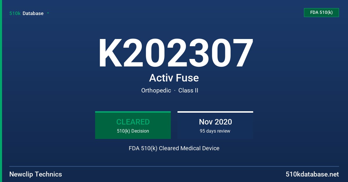 K202307 Activ Fuse FDA 510(k) Cleared Medical Device
