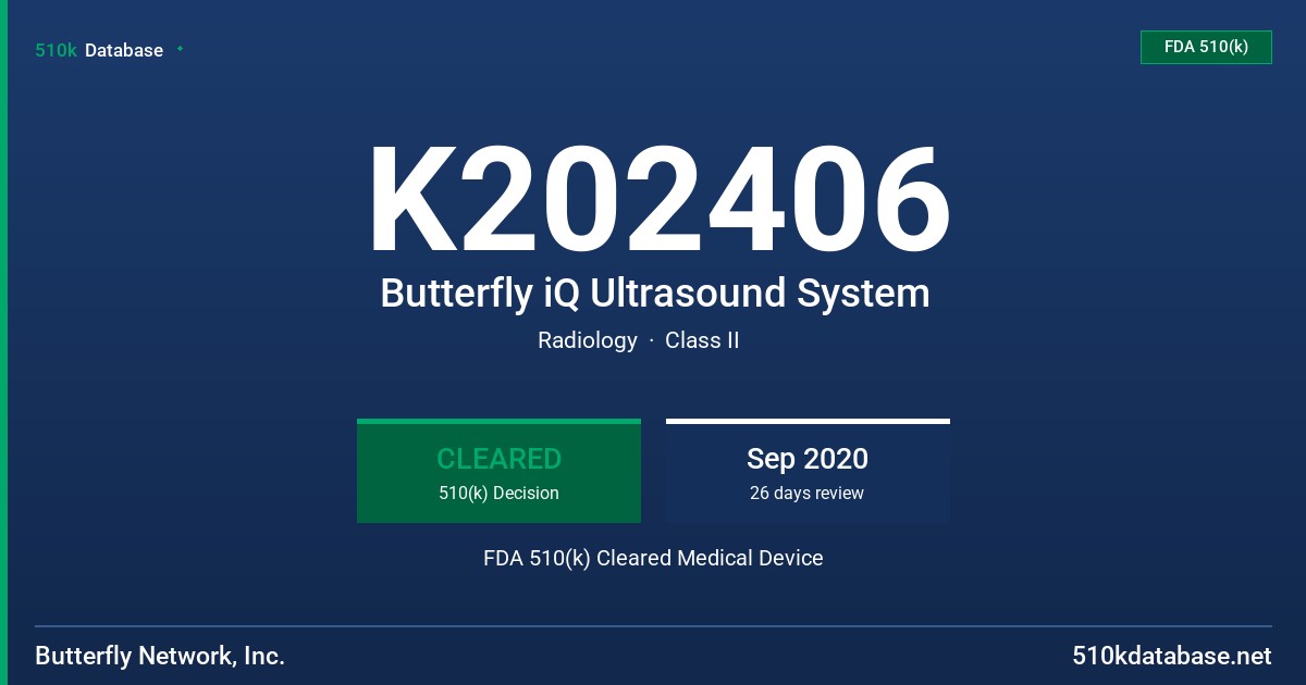 K202406 Butterfly iQ Ultrasound System FDA 510(k) Cleared Medical Device