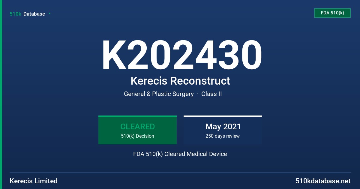 K202430 Kerecis Reconstruct FDA 510(k) Cleared Medical Device