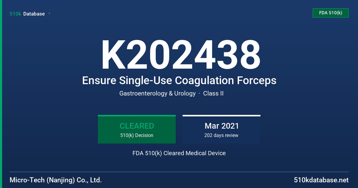 K202438 Ensure Single-Use Coagulation Forceps FDA 510(k) Cleared Medical Device