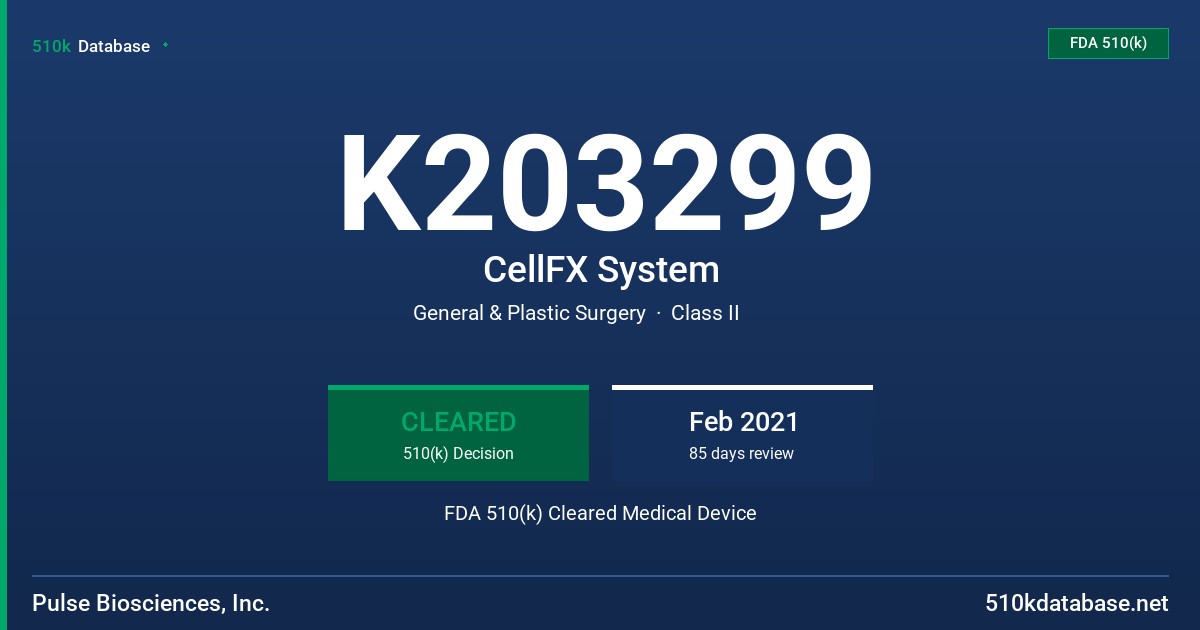 K203299 CellFX System FDA 510(k) Cleared Medical Device