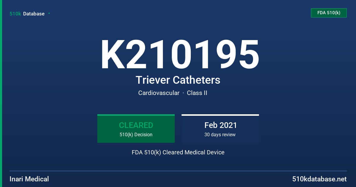 K210195 Triever Catheters FDA 510(k) Cleared Medical Device