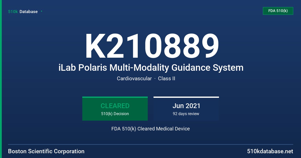 K210889 iLab Polaris Multi-Modality Guidance System FDA 510(k) Cleared Medical Device