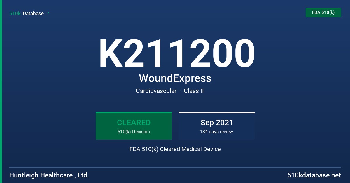 K211200 WoundExpress FDA 510(k) Cleared Medical Device