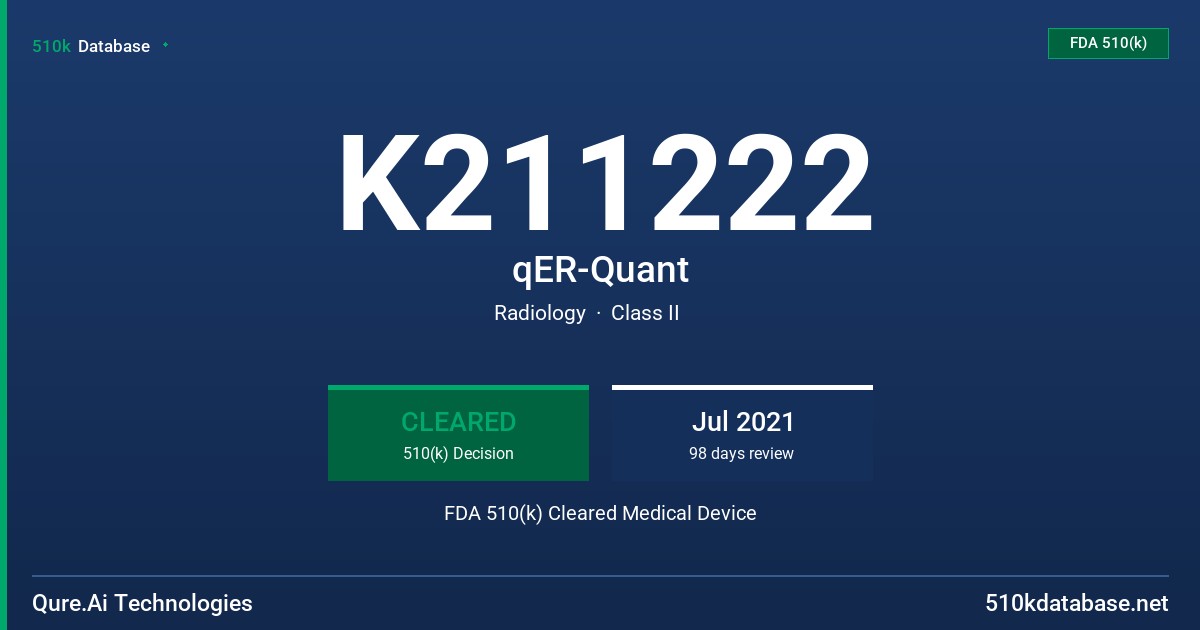 K211222 qER-Quant FDA 510(k) Cleared Medical Device