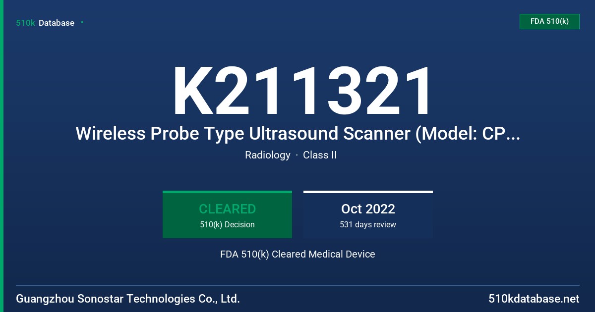 K211321 Wireless Probe Type Ultrasound Scanner (Model: CProbe FDA 510(k) Cleared Medical Device