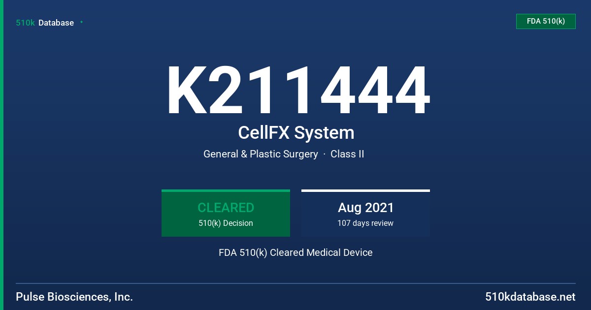 K211444 CellFX System FDA 510(k) Cleared Medical Device