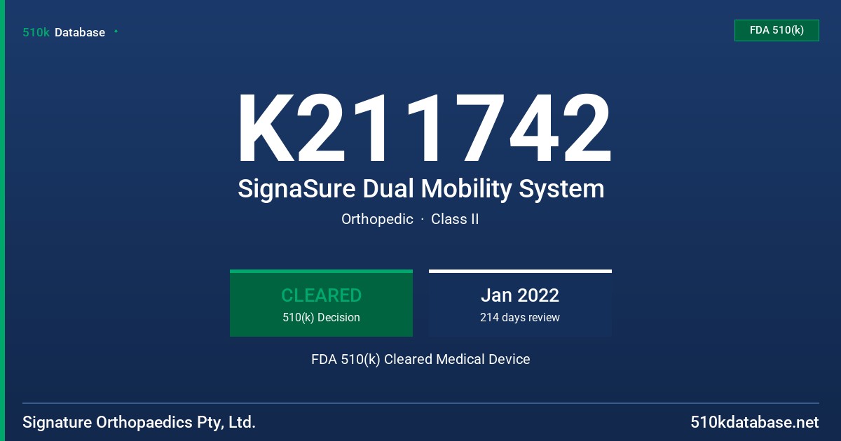 K211742 SignaSure Dual Mobility System FDA 510(k) Cleared Medical Device