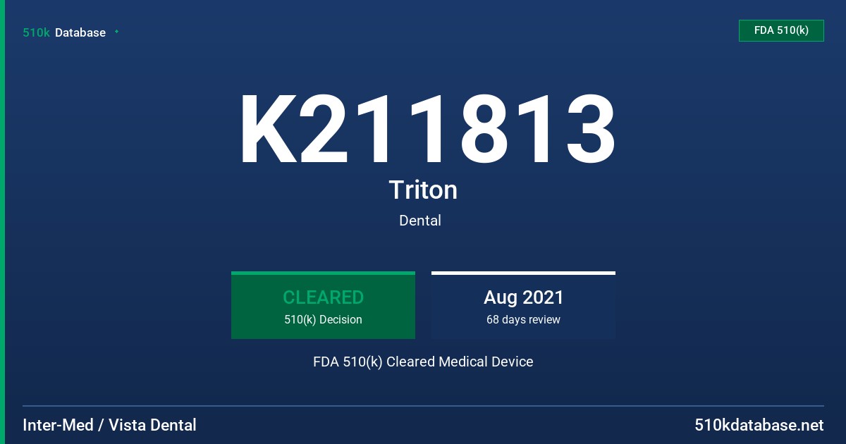 K211813 Triton FDA 510(k) Cleared Medical Device