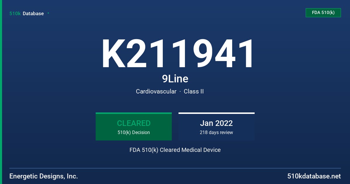 K211941 9Line FDA 510(k) Cleared Medical Device