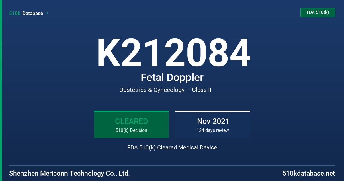 K212084 Fetal Doppler FDA 510(k) Cleared Medical Device