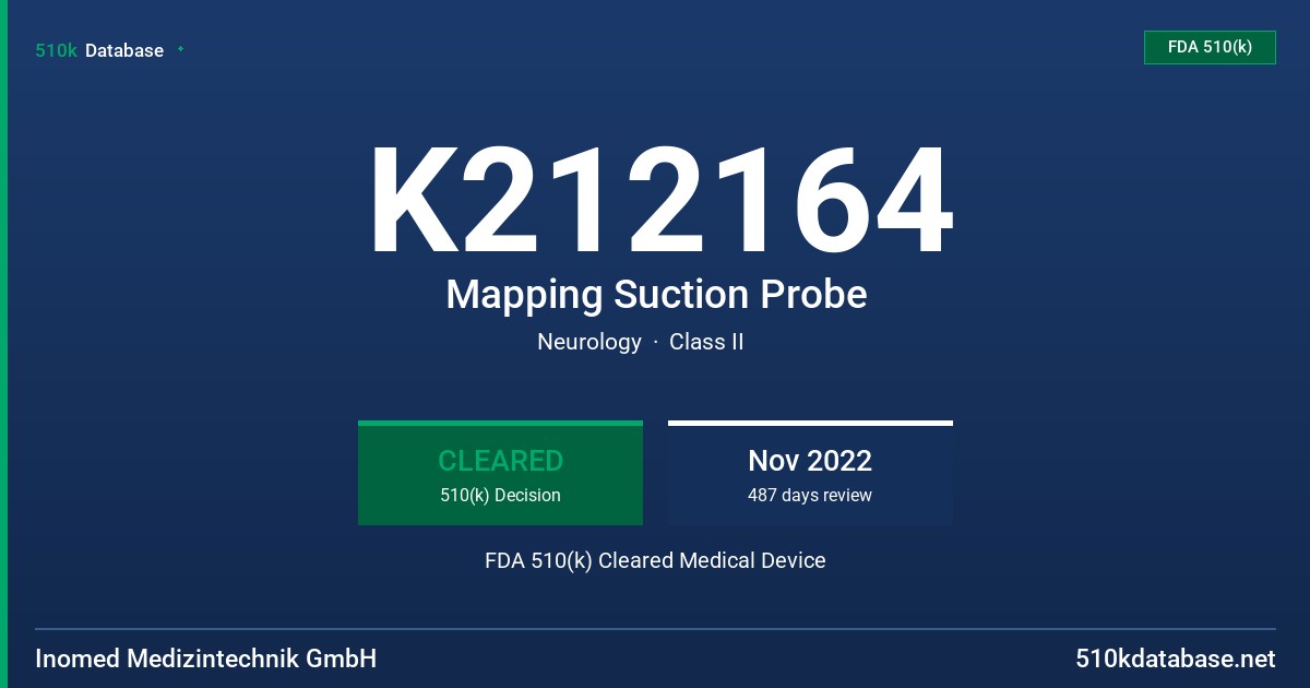 K212164 Mapping Suction Probe FDA 510(k) Cleared Medical Device
