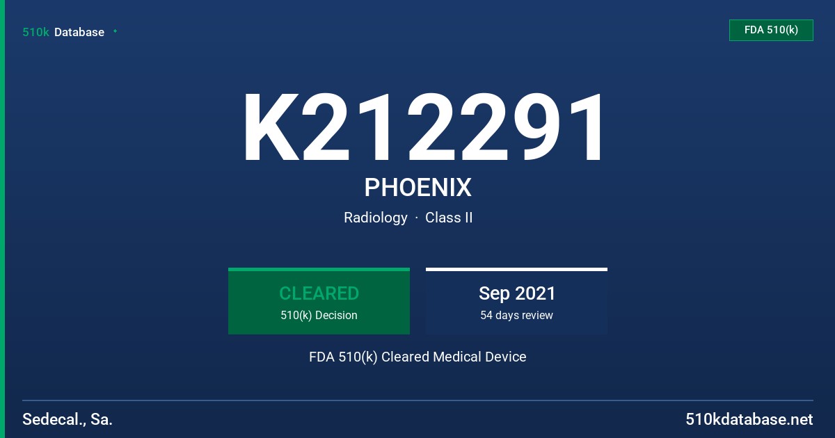 K212291 PHOENIX FDA 510(k) Cleared Medical Device