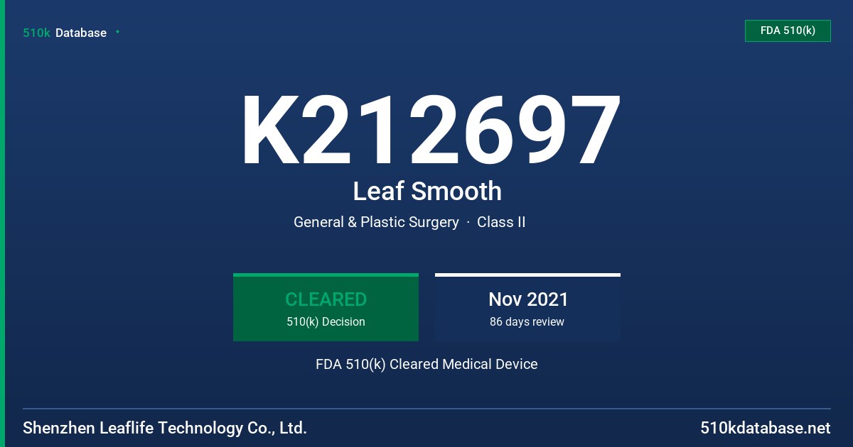 K212697 Leaf Smooth FDA 510(k) Cleared Medical Device