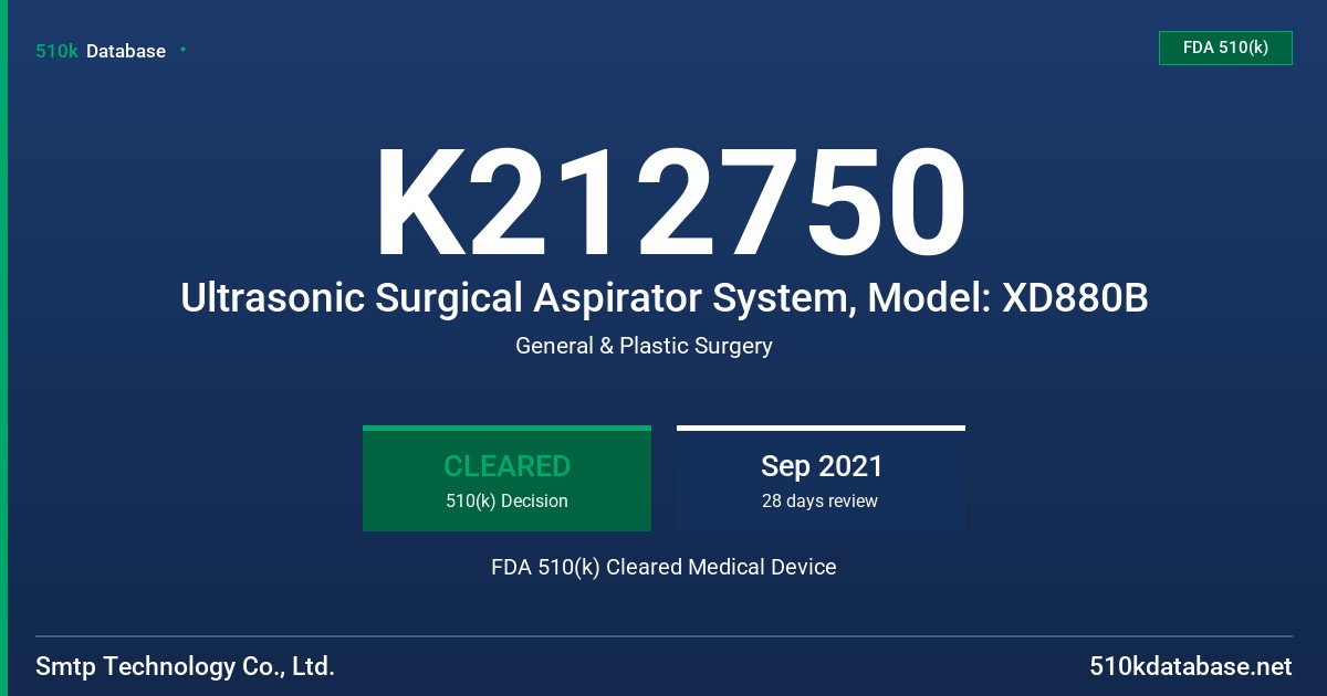 K212750 Ultrasonic Surgical Aspirator System, Model: XD880B FDA 510(k) Cleared Medical Device