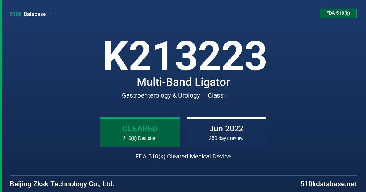 K213223 Multi-Band Ligator FDA 510(k) Cleared Medical Device