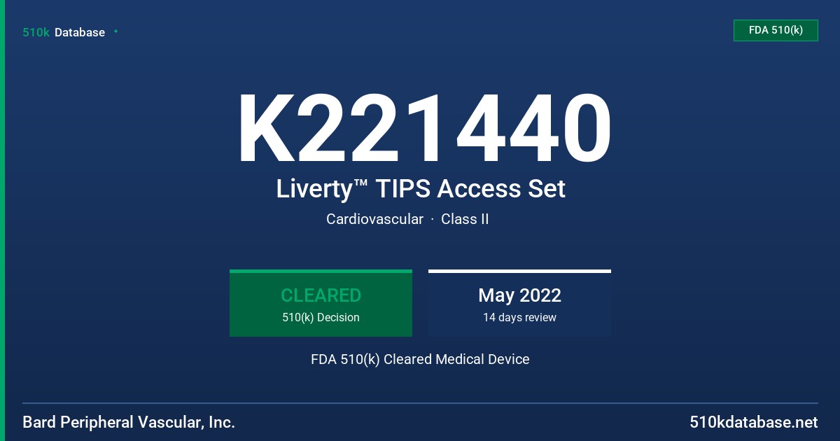 K221440 Liverty™ TIPS Access Set FDA 510(k) Cleared Medical Device