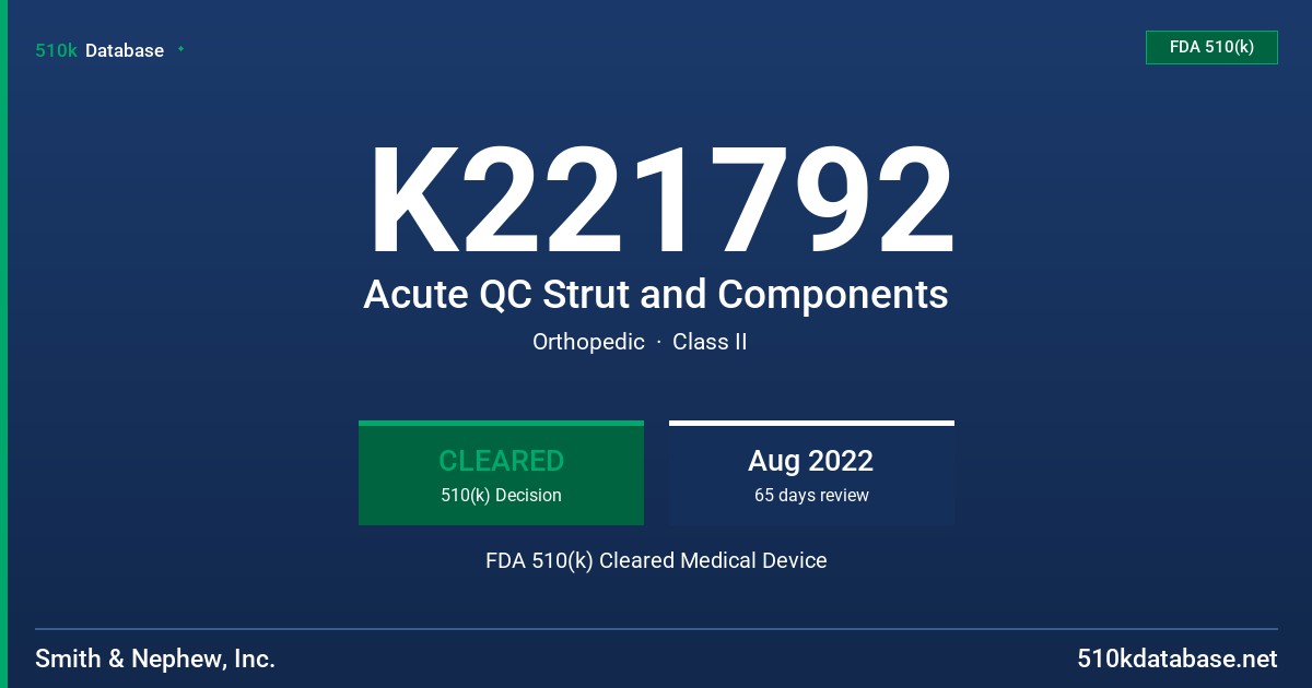 K221792 Acute QC Strut and Components FDA 510(k) Cleared Medical Device