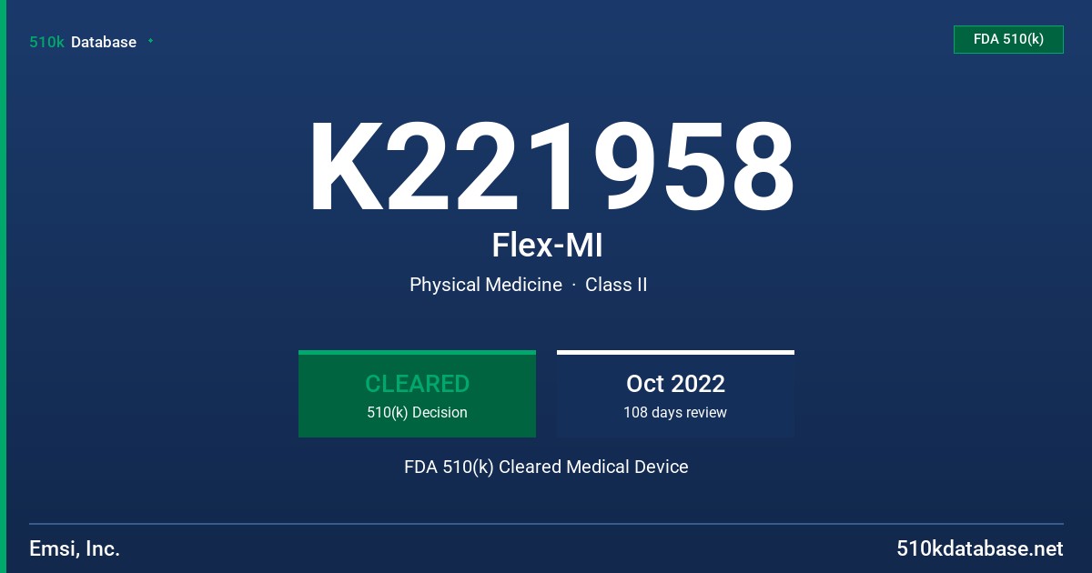 K221958 Flex-MI FDA 510(k) Cleared Medical Device