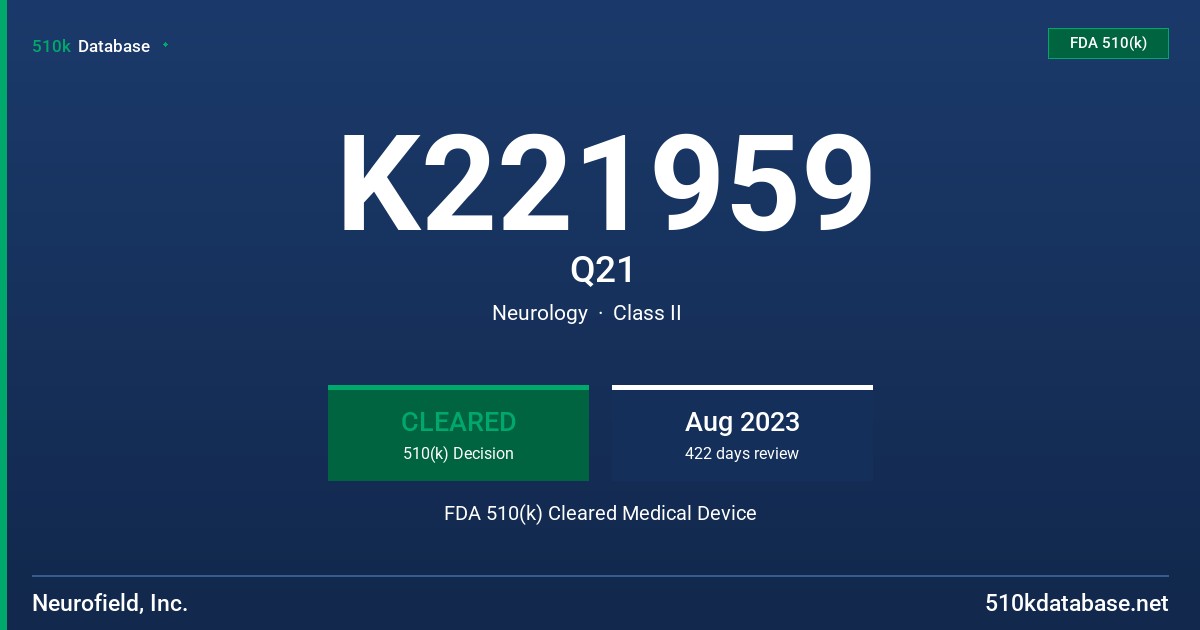K221959 Q21 FDA 510(k) Cleared Medical Device