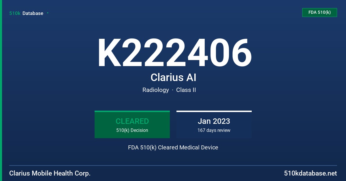 K222406 Clarius AI FDA 510(k) Cleared Medical Device