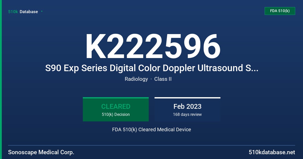 K222596 S90 Exp Series Digital Color Doppler Ultrasound System FDA 510(k) Cleared Medical Device