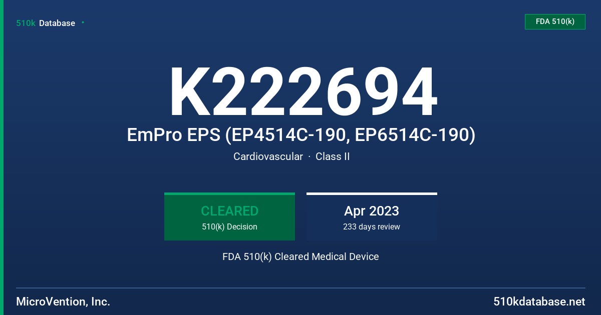 K222694 EmPro EPS (EP4514C-190, EP6514C-190) FDA 510(k) Cleared Medical Device