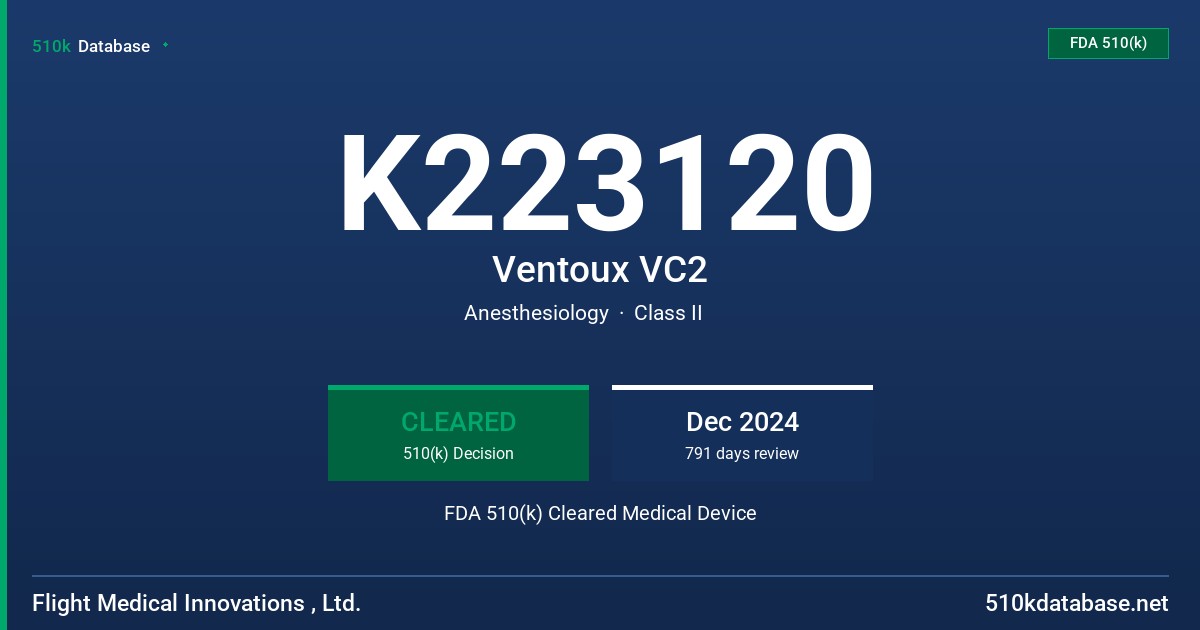 K223120 Ventoux VC2 FDA 510(k) Cleared Medical Device