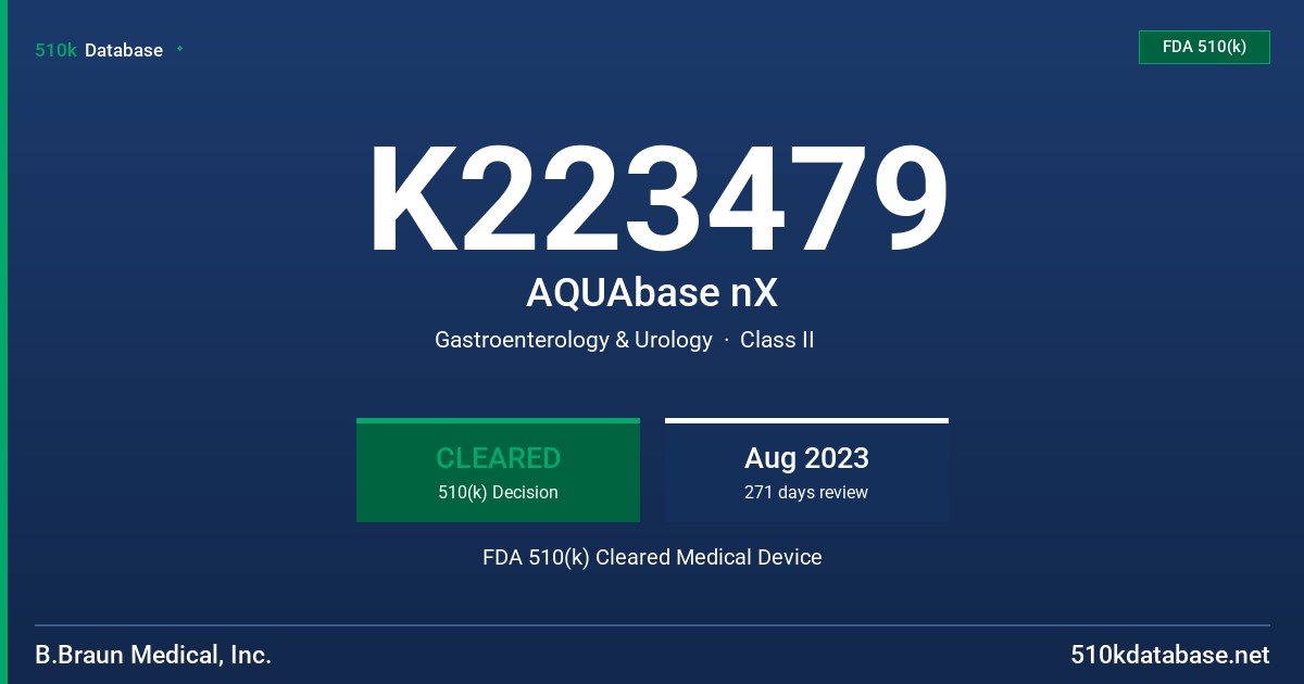 K223479 AQUAbase nX FDA 510(k) Cleared Medical Device
