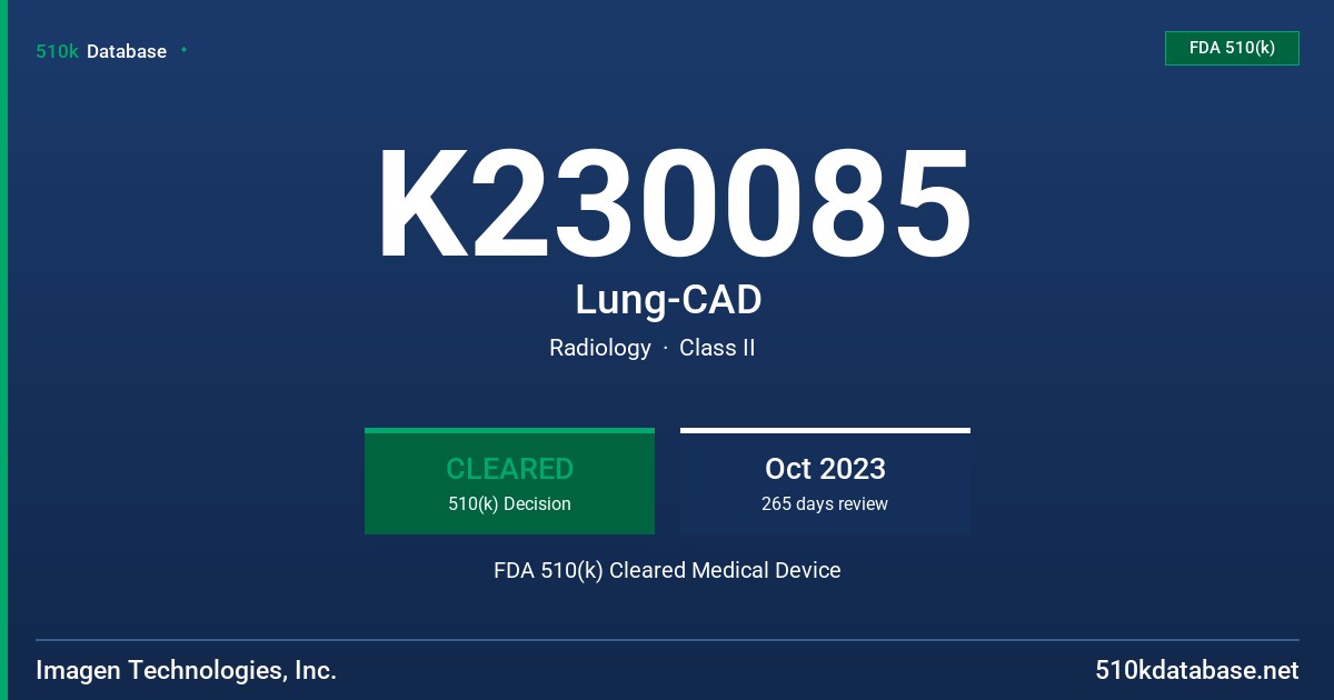 K230085 Lung-CAD FDA 510(k) Cleared Medical Device