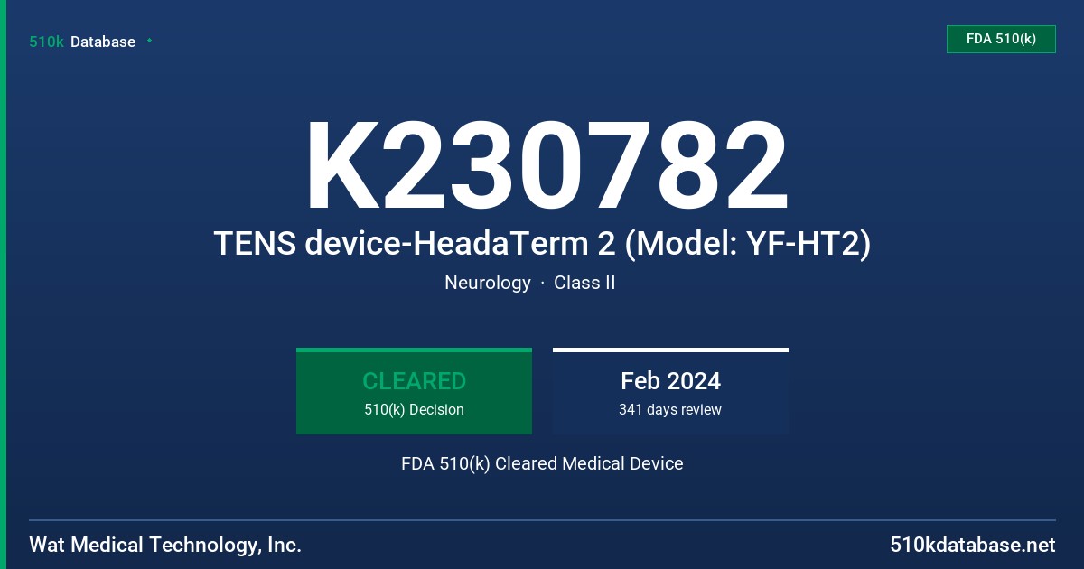 K230782 TENS device-HeadaTerm 2 (Model: YF-HT2) FDA 510(k) Cleared Medical Device