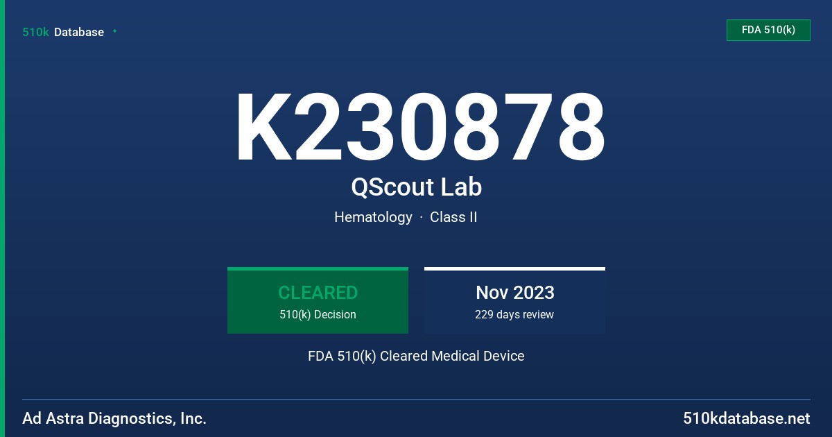 K230878 QScout Lab FDA 510(k) Cleared Medical Device