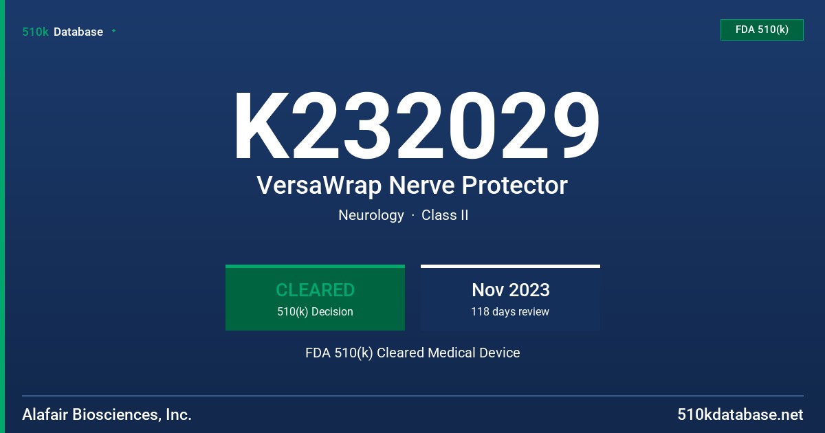 K232029 VersaWrap Nerve Protector FDA 510(k) Cleared Medical Device